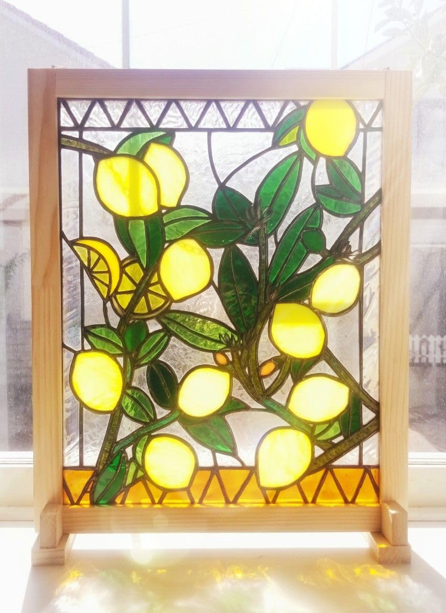 Amazon.co.jp: ステンドグラス レモンモチーフのパネル(特大サイズ